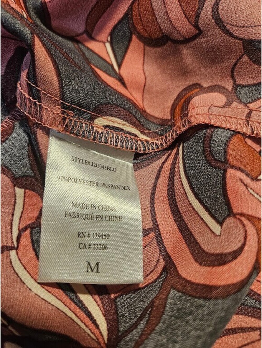 Metallic Floral Ruffle Neck Blouse Medium Boho Romantic Shimmer Chic